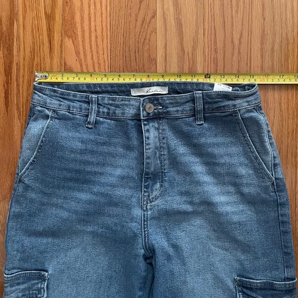 Kancan Aspen Wide Leg Cargo Jeans 11 29 KC5504M Distressed Stretch Denim Casual - Picture 5 of 8